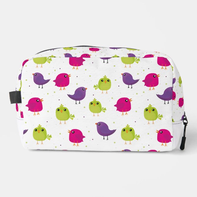 Trousse De Toilette Oiseaux colorés mignons  (Recto)