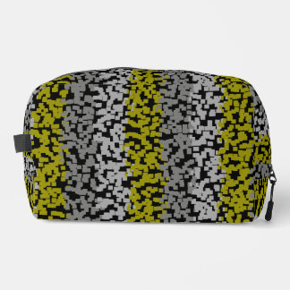 Trousse De Toilette Olive vert gris noir numérique pixellisé bandes d