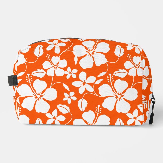 TROUSSE DE TOILETTE ORANGE HULA HAWAIENNE (HIBISCUS) (Recto)