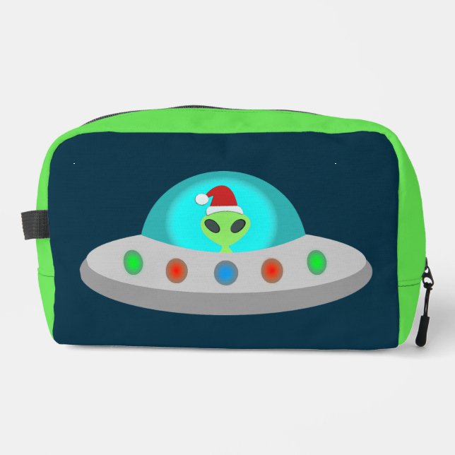 Trousse De Toilette OVNI de Noël Ho Ho Alien soucoupe volante (Recto)