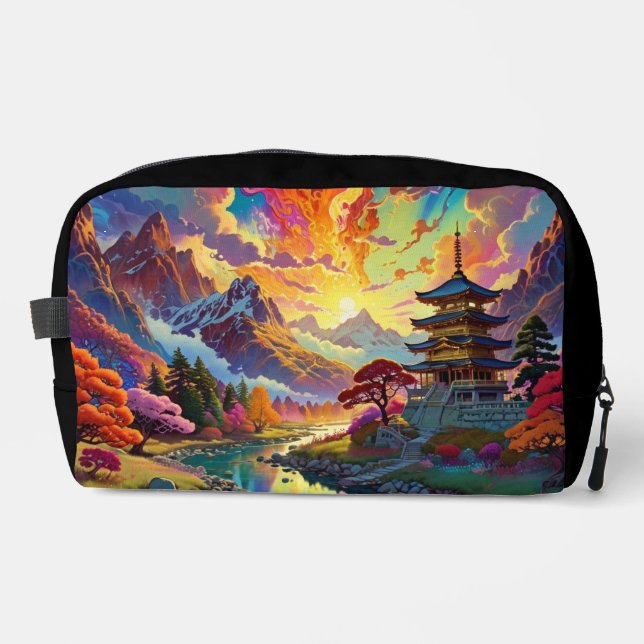 Trousse De Toilette Pagoda and Coloured Landscape (Recto)