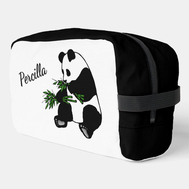 Trousse De Toilette Panda géant mange nom Bambou  (Coin gauche)