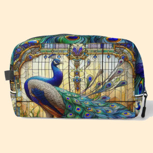 Trousse de toilette Paon en Verre Peint Arc-en-cie
