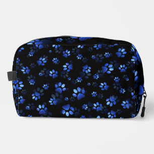 Trousse De Toilette Parties scintillant bleue Animaux Empreinte de pat