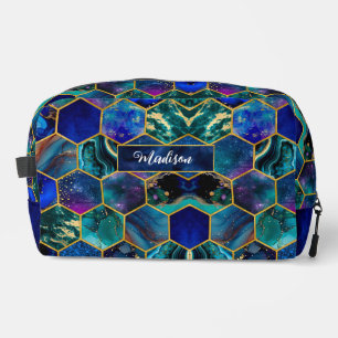 Trousse De Toilette Parties scintillant chic en faux girly bleu turquo