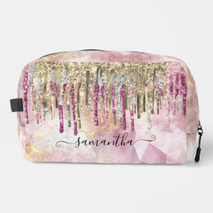 Trousse De Toilette Parties scintillant en or rose chic gouttes d'acce