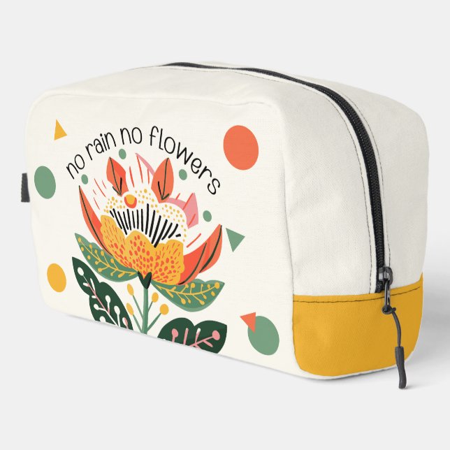Trousse De Toilette Pas de pluie Pas de fleurs Citation d'inspiration (Coin droit)