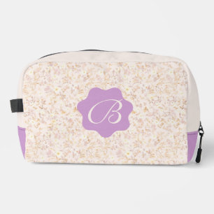 Trousse De Toilette Pastel Floral Beige Et Violet