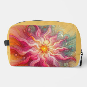 Trousse De Toilette Paysage abstrait de rayons de soleil roses
