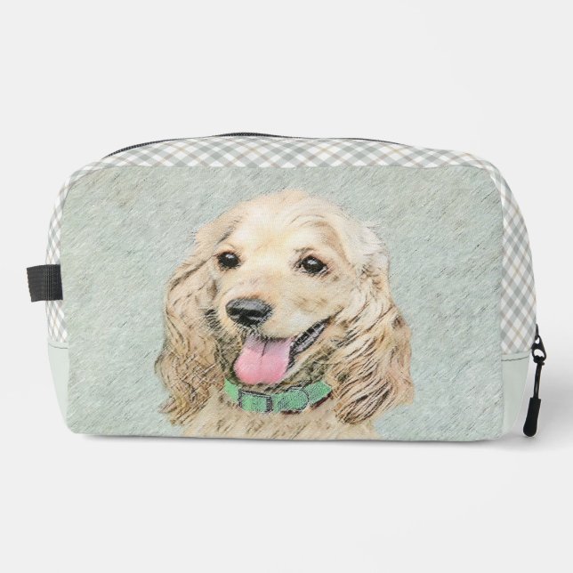 Trousse De Toilette Peinture de Cocker Spaniel Buff Or Art Original de (Recto)