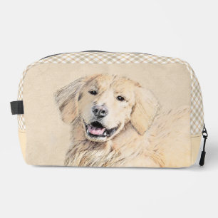 Trousse De Toilette Peinture de Golden Retriever Art Original de Chien