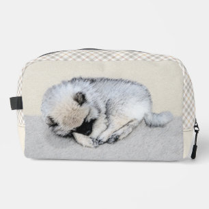 Trousse De Toilette Peinture de Keeshond Chiot couché art original Chi
