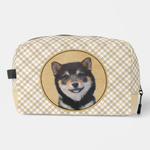 Trousse De Toilette Peinture Shiba Inu Black et Tan Original Chien Art