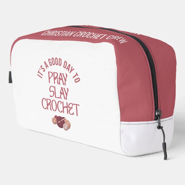 Trousse De Toilette Personalized GOOD DAY TO PRAY SLAY CROCHET (Coin droit)
