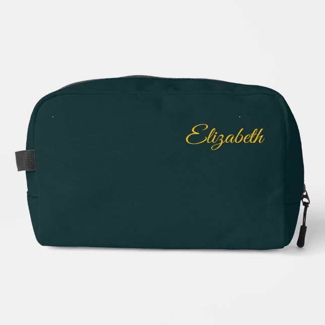 Trousse De Toilette Personnalisé Dark Jungle Green Classic Solid Plain (Recto)