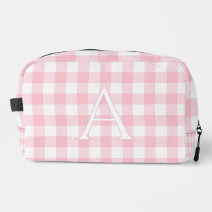 Trousse de toilette personnalisée en vichy rose bé