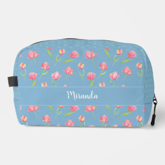 Trousse de toilette personnalisée Fleurs aquarelle