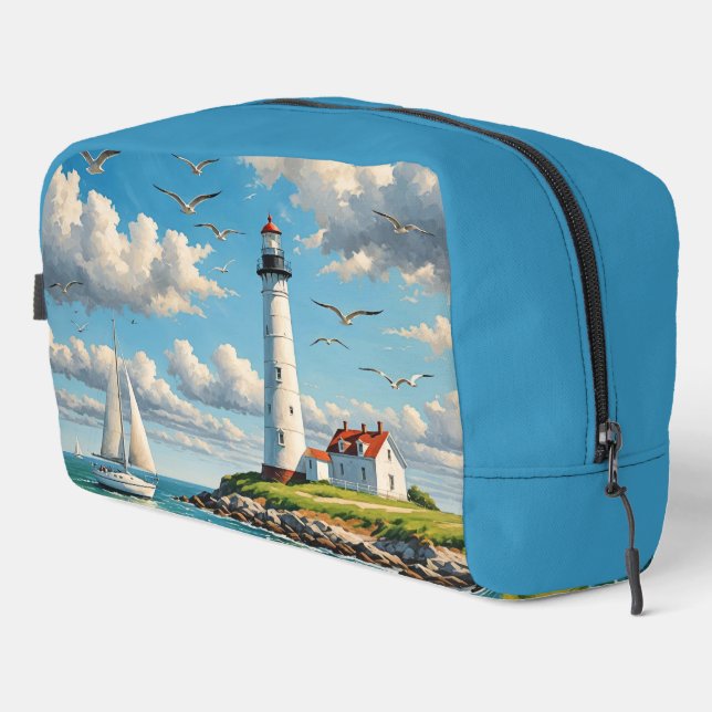 Trousse De Toilette Phare Blanc Avec Voilier (Coin droit)