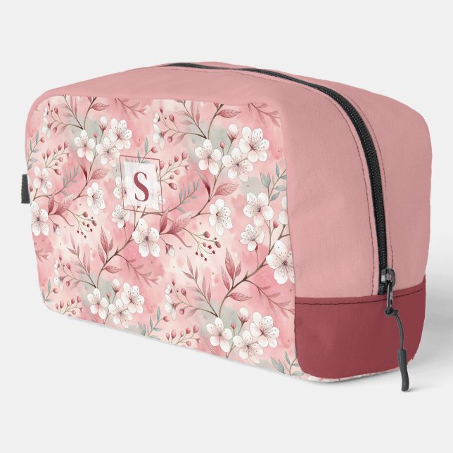 Trousse De Toilette Pink cherry blossom monogram (Coin droit)