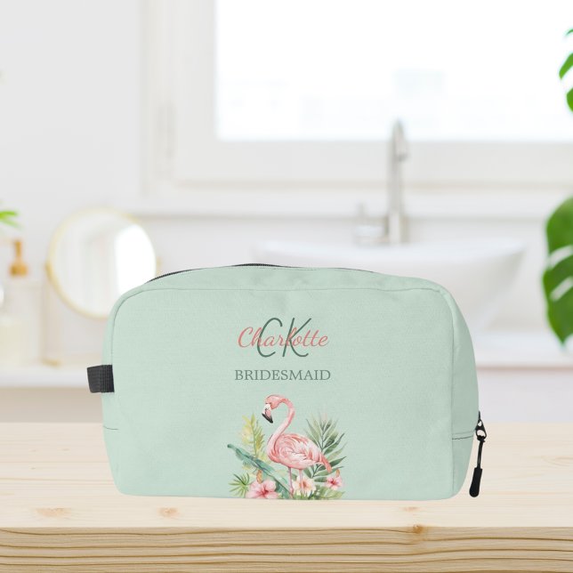 Trousse De Toilette Pink flamingo tropical sauge vert brique (Créateur téléchargé)