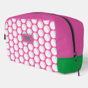 Trousse De Toilette Pink Ladies Golf INITIALS Green Preppy Fun