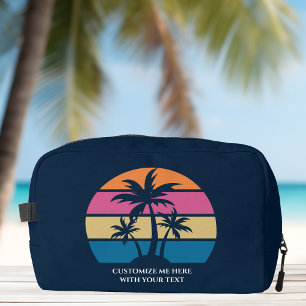 Trousse De Toilette Plage Personnalisée Vacances Cute Tropical Palm Tr
