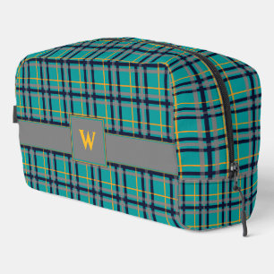 Trousse De Toilette Plaid bleu et orange