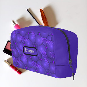 Trousse De Toilette Planètes violettes, motif fractal moderne, coutume
