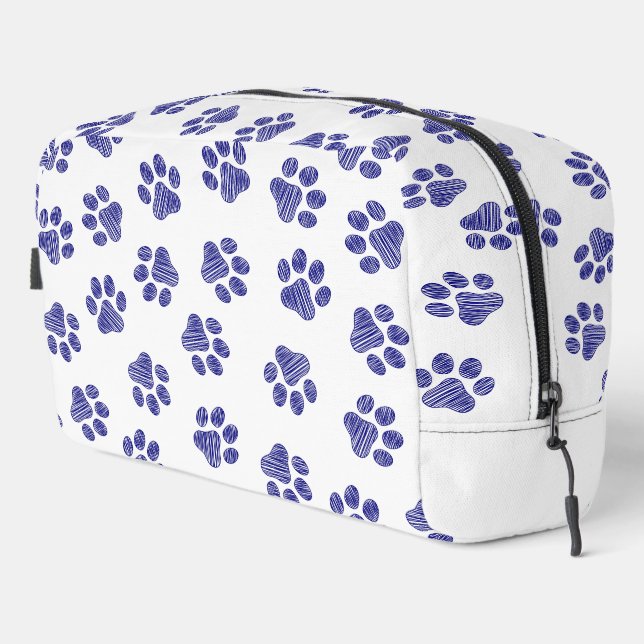 Trousse De Toilette Poches de Doodle, Paws de Chien, Paws Bleus de Mar (Coin droit)