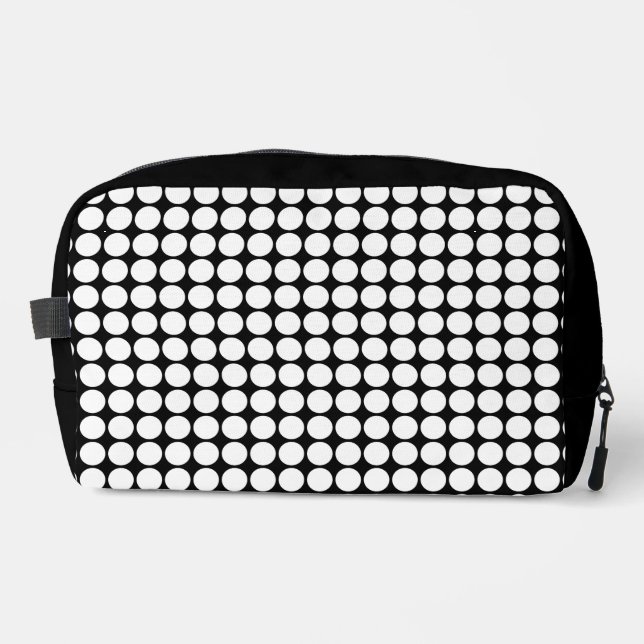 Trousse De Toilette Points Blancs Minimaux sur Fond Noir Uni (Recto)
