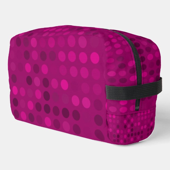 Trousse De Toilette points de prune en velours rouge (Coin gauche)