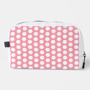 Trousse De Toilette Pois blancs pastel rose géométrique