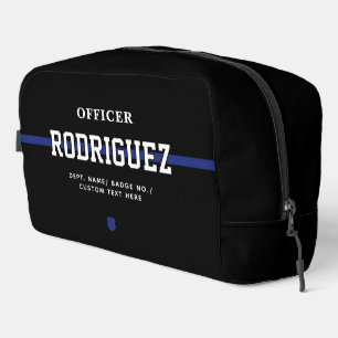 Trousse De Toilette Policier personnalisé Ligne Bleue Mince