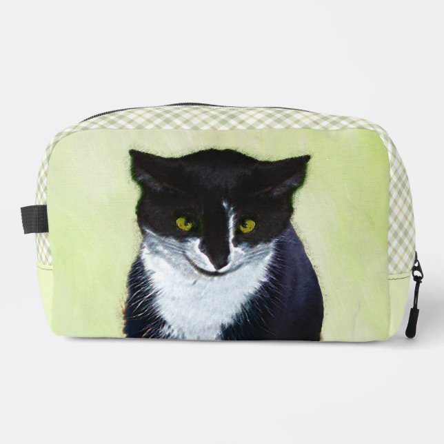 Trousse De Toilette Portrait de chat smoking Peinture originale mignon (Recto)