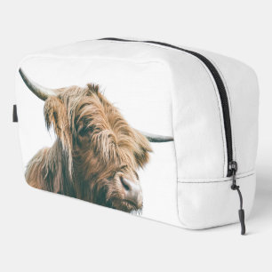 Trousse De Toilette Portrait de vache highland personnalisé avec monog