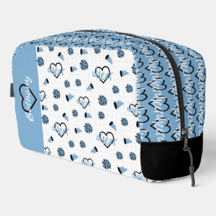 Trousse De Toilette Poudre Bleu Coeurs de la poire, Pom Poms, Mégaphon