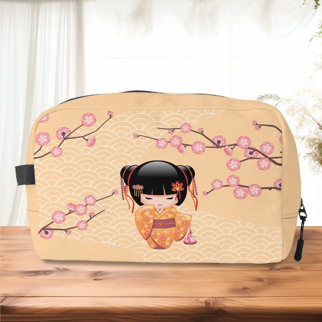 Trousse De Toilette Poupée Ume Kokeshi - Japonaise Pêche Geisha Girl (Créateur téléchargé)