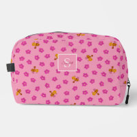 Printemps Abeille &  Monogramme Rose Foncé Floral