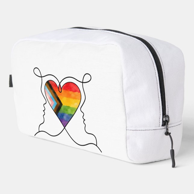 Trousse De Toilette Progress Pride Heart Line Art (Coin droit)