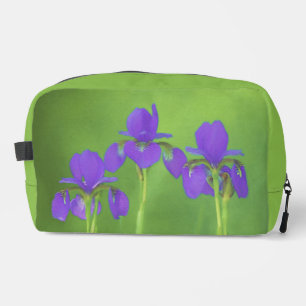 Trousse De Toilette Purple Iris Trio Peinture Art Fleur Originale