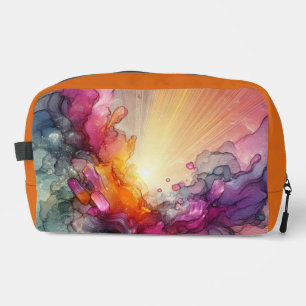 Trousse De Toilette Rayons de soleil floraux abstraits en encre de pay