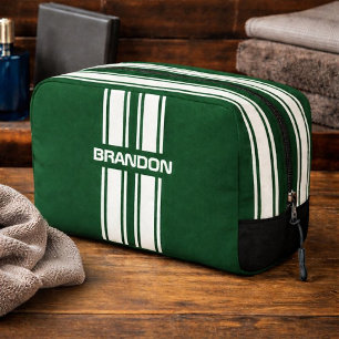 Trousse De Toilette Rayure de course personnalisée anglaise verte blan