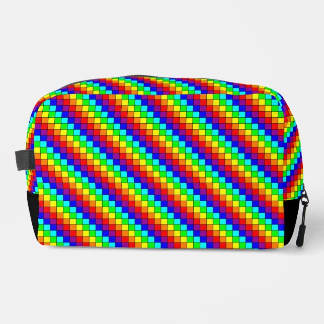 Trousse De Toilette Rayures Arc-en-ciel - Dopp Kit (Recto)