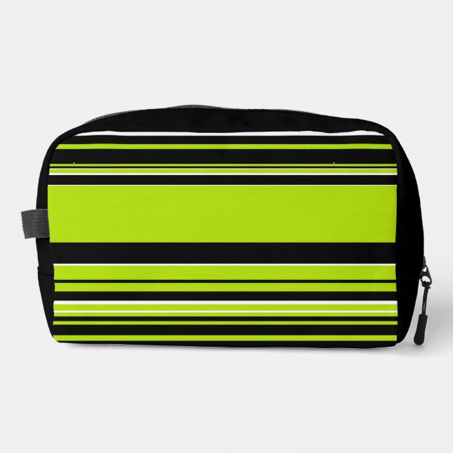 Trousse De Toilette Rayures complexes - Vert Citron (Recto)