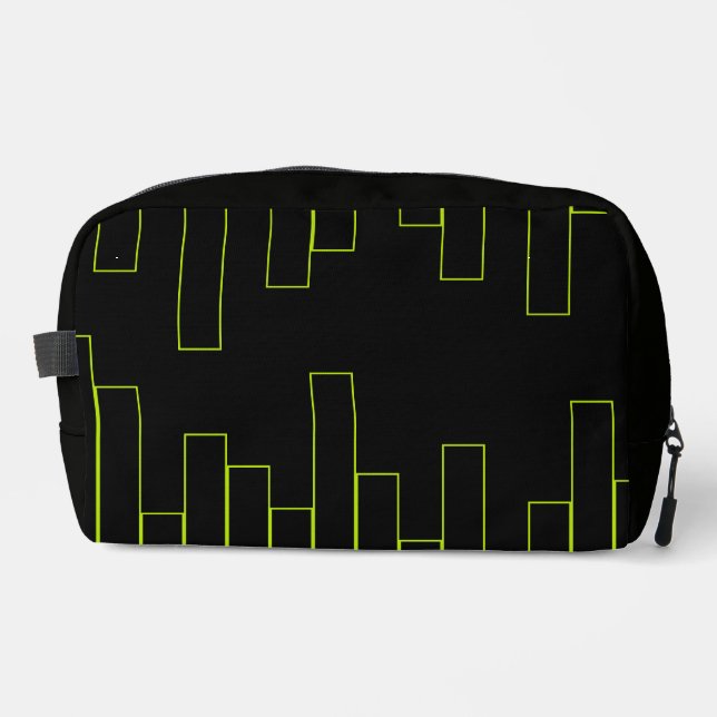Trousse De Toilette Rectangles Vert Lime et Noir (Recto)