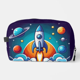 Trousse De Toilette Retro, fusée spatiale