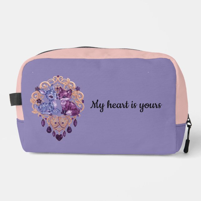 Trousse De Toilette Romantic Crystal Animals Custom Couple (Recto)