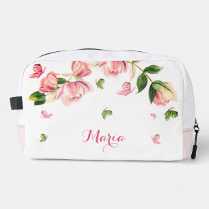 Trousse De Toilette Romantique fleurs roses verdure Accessoire Pouch