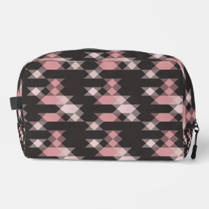 Trousse De Toilette rose blanc et gris géométrique