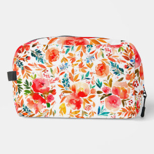 Trousse De Toilette Rose florale colorée rouge orange été  